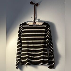 Giftable! NWT J. Crew Factory Holiday Black and Gold Boatneck Top Size Small